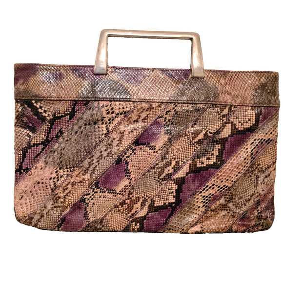 Bags By Varon Snakeskin Leather Purse Shoulder HandBag Clutch VINTAGE - Picture 4 of 11